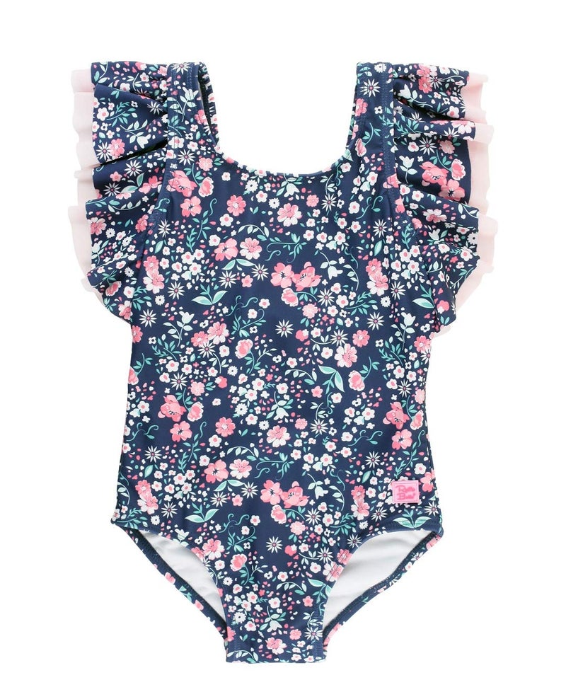 RuffleButtsÂ® Baby/Toddler Girls Moonlit Meadow Butterfly Sleeve One Piece - 12-18m - Image 1